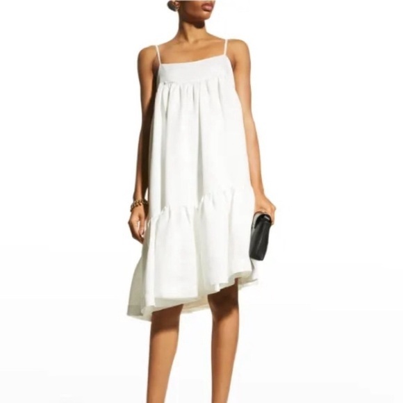 Black Halo Dixie Tiered Crepe Dress White, size Large - Picture 1 of 9
